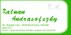 kalman andrasofszky business card