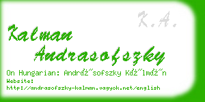 kalman andrasofszky business card